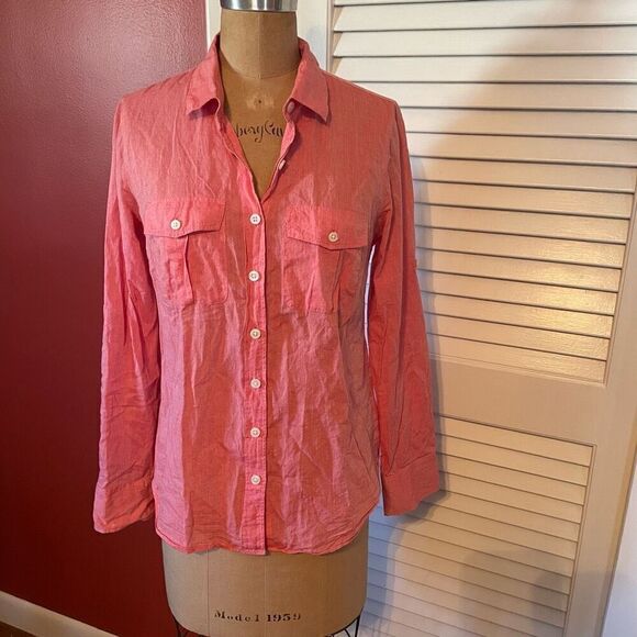 J CREW | the perfect shirt pink button down XS - Picture 1 of 6